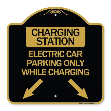 Charging Station Electric Car Parking Only While Charging with Left and Right Down Po, BG-1818-24282